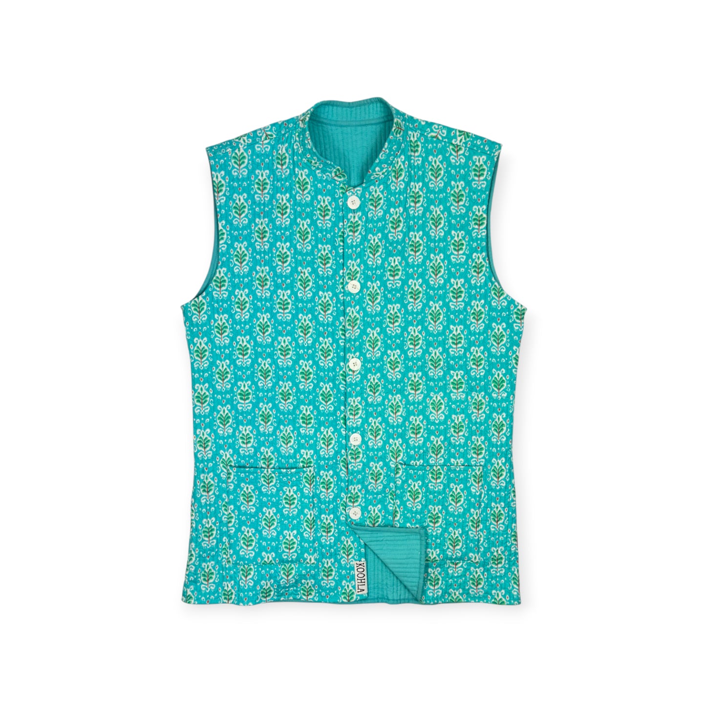 Palm Quilted Nehru Jacket