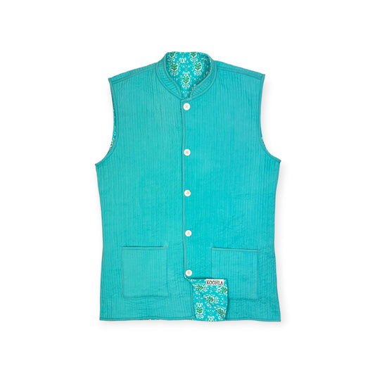 Palm Quilted Nehru Jacket